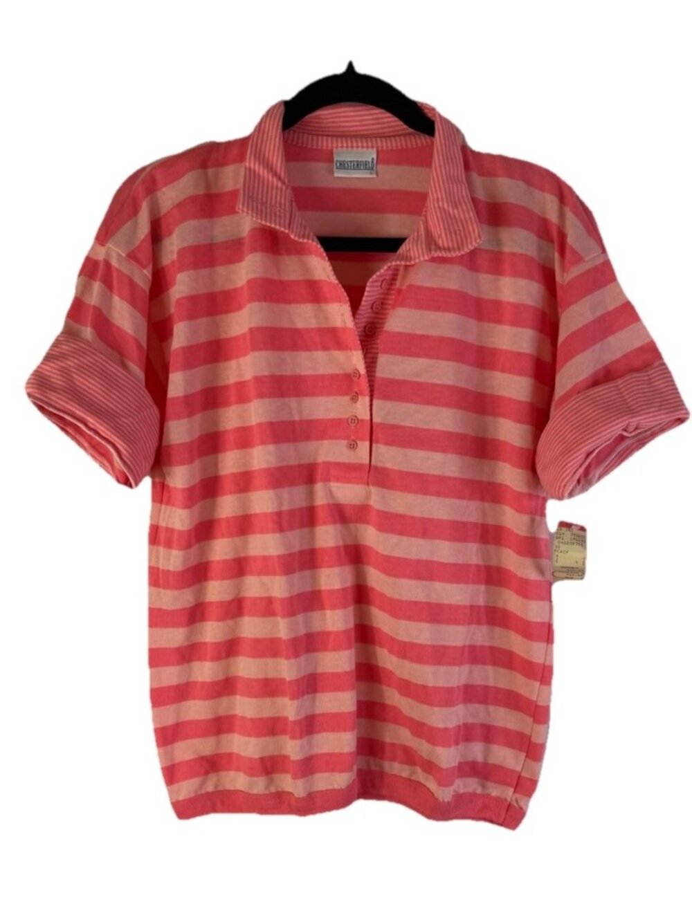 Deadstock VTG 80s Streetwear Color Block Cuffed Sleeve Polo Shirt